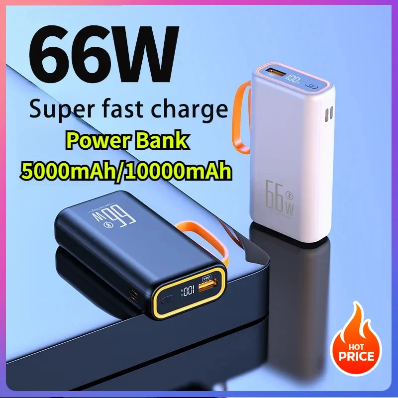 

Power Bank for Xiaomi MIjia 66W PD Fast Charging Portable Charger External Battery Pack Travel for IPhone Huawei Samsung NEW