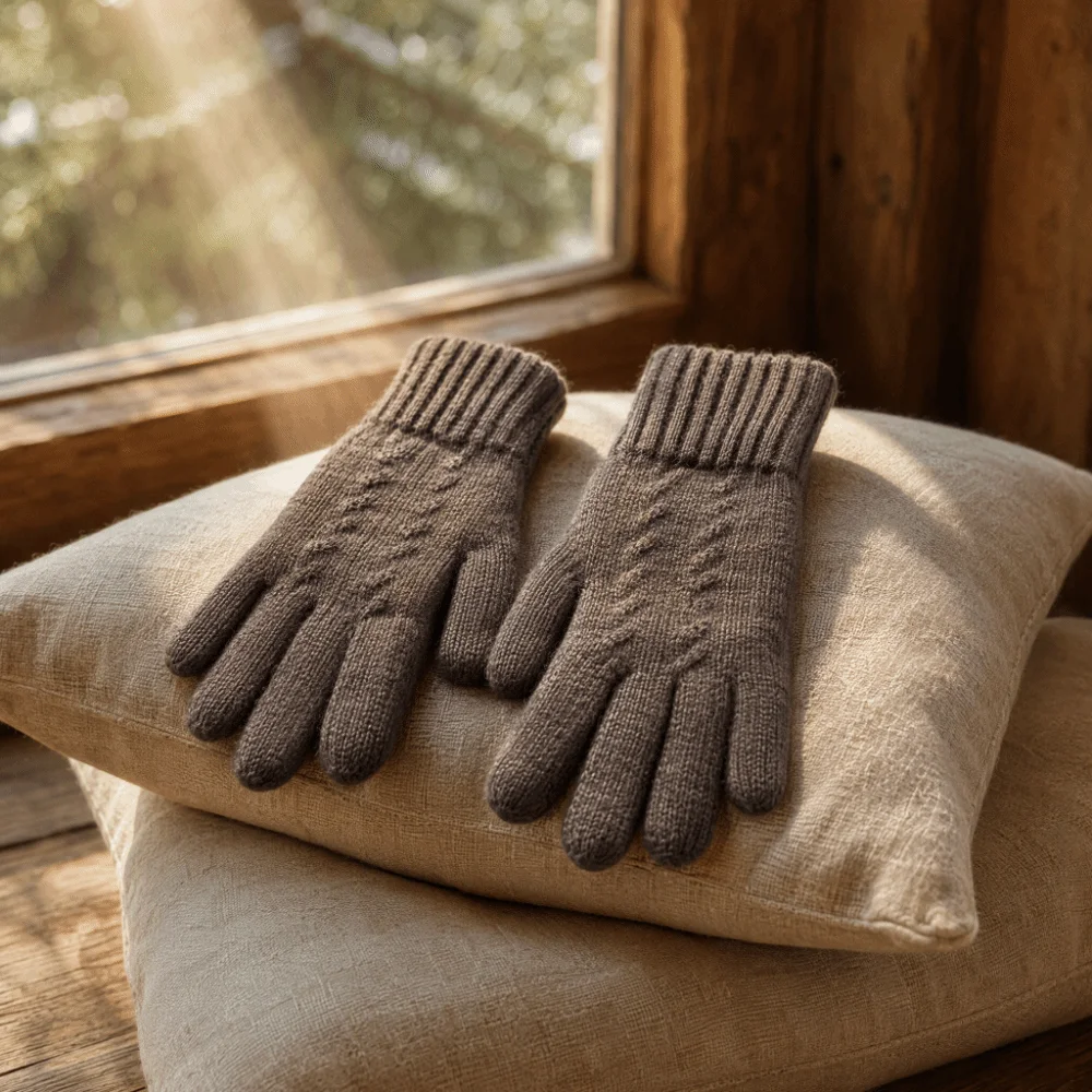 Double Layer Knitted Touchscreen Gloves Soft Thickened Winter Driving Gloves Windproof Stretch Unisex Warm Mittens Outdoor