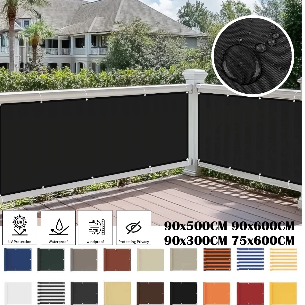 Waterproof Sun Shade Cloth for Outdoor Patio Pergola Shade Cover with Grommets Deck Shade Privacy Screen Balcony UV Protection