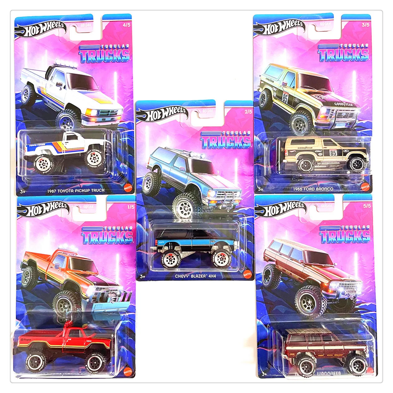 Hot Wheels ヨーロッパ車　ミニカー コレクション 5Pcs/set Mattel Hot Wheels GDG44 TUBULAR TRUCKS Car 1/64 Diecast