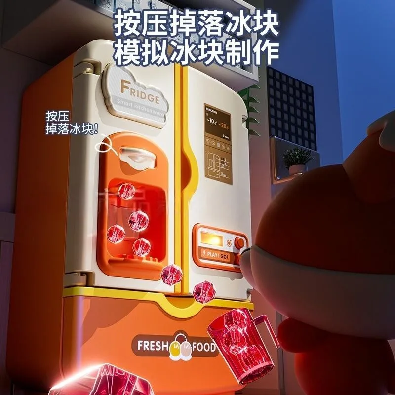 Casa de brincar infantil, simulação de cozinha, geladeira, brinquedos, meninos e meninas, presentes educativos de aniversário, 1 de junho, crianças