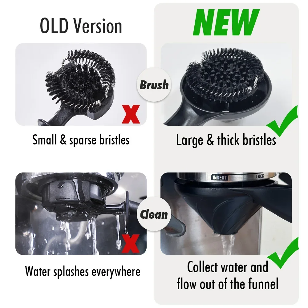 Espresso Machine Cleaning Brush Botton Splash-Proof Funel Tray Coffee Cleaning Brush Espresso Group Brewing Head Cleaning Brush