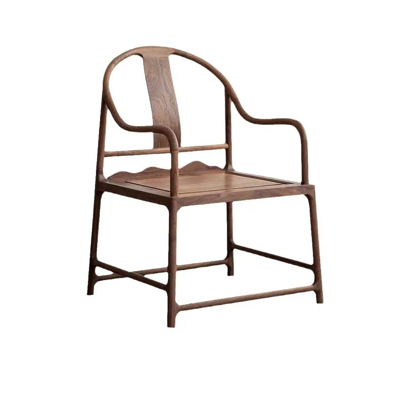 LH new Chinese solid wood small circle seat master chair tea room zen furniture