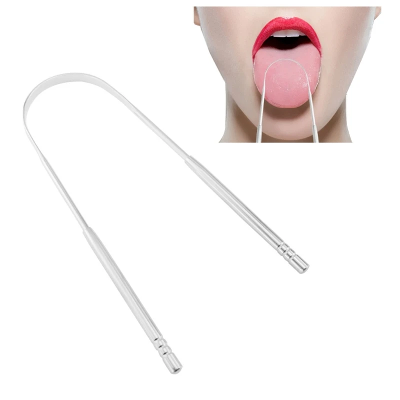 Stainless Tongue Scraper Metal Tongue Fresh Breath Cleaning Coated Toothbrush Oral Hygiene Tongue Scraper for Oral Hygiene