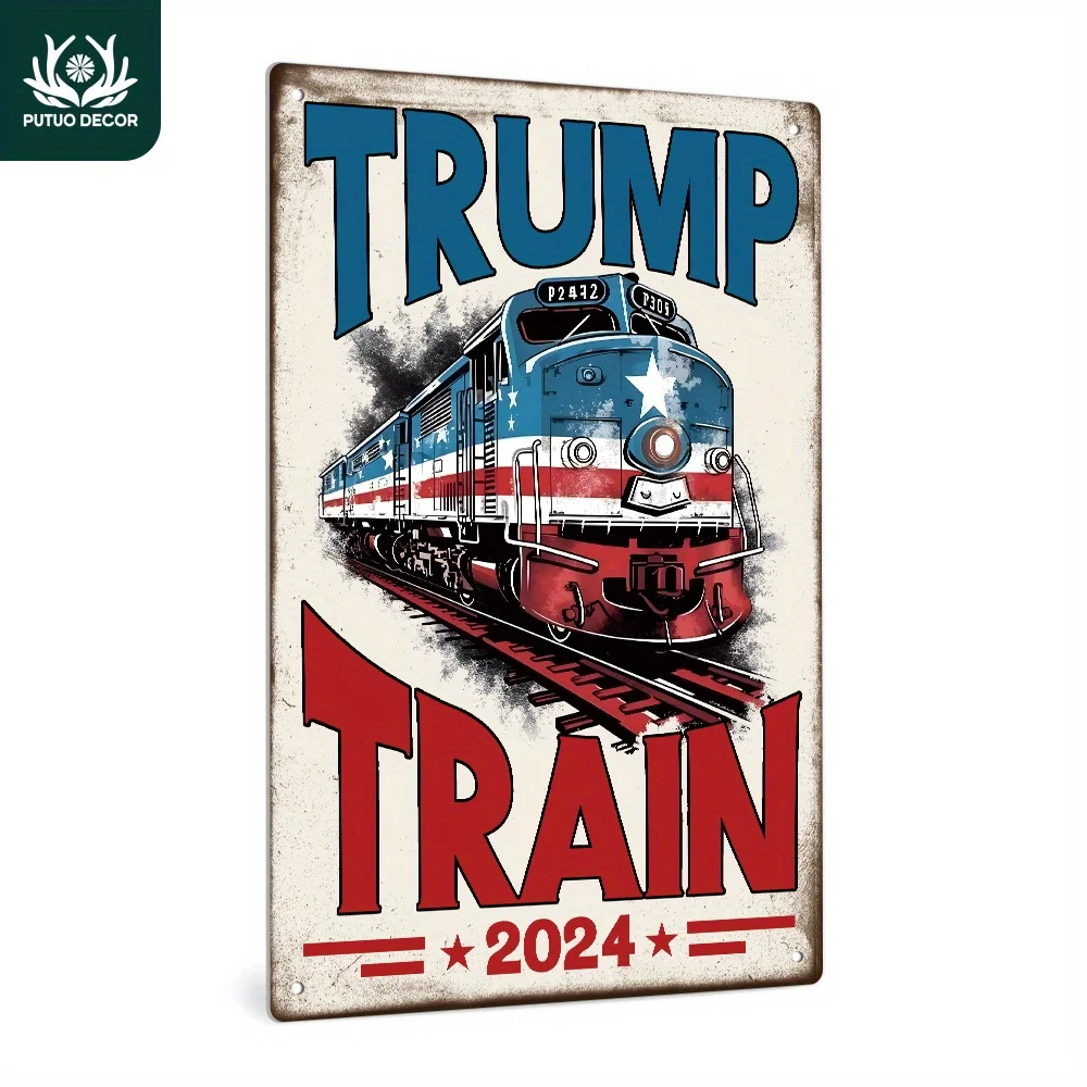 

Винтажный шлейф Trump 2024, металлическая жестяная вывеска, настенное искусство-декор в виде пачкио, 1 шт., продолговатая вертикальная ретро-плакатная доска для дома, фермерского дома