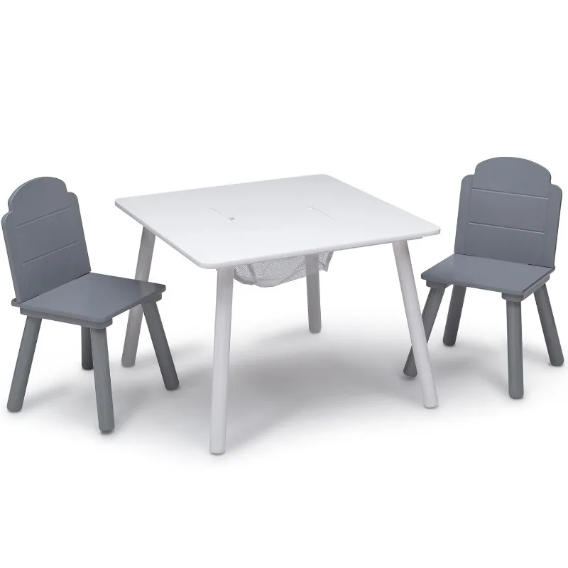 Kids Table and 2 Chairs Set, Height Adjustable Toddler Table and Chair Set for Ages 3-8, Easy to Wipe Arts & Crafts Table