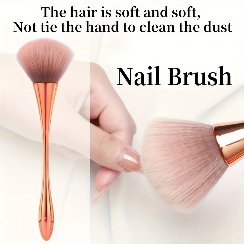 1PC Nail Dust Cleaning Brush Professional Nail Art Make Up Brushes Long-Handled Super Fluffy Dust Removal Manicure Tools