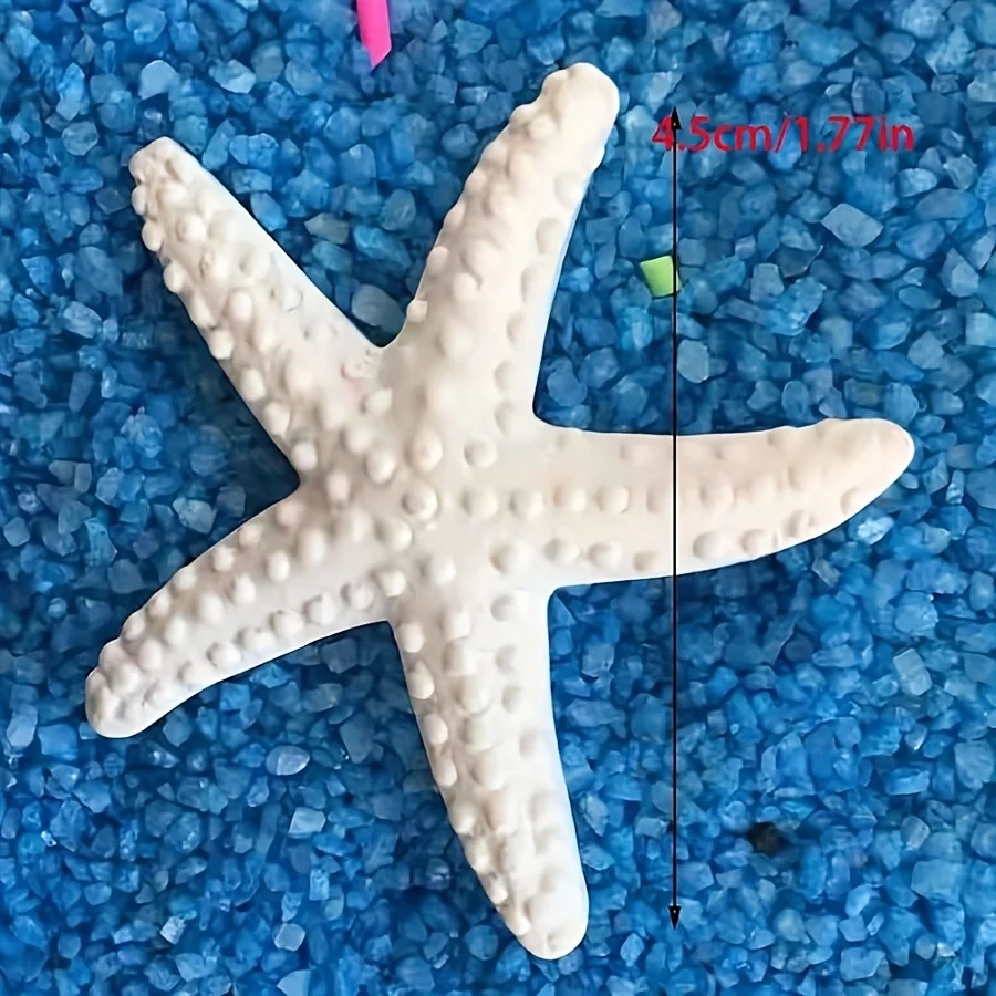 5pcs Resin Nautical Figurine Starfish, Seahorse, Shell Collectible Decor For Aquarium, Random Style