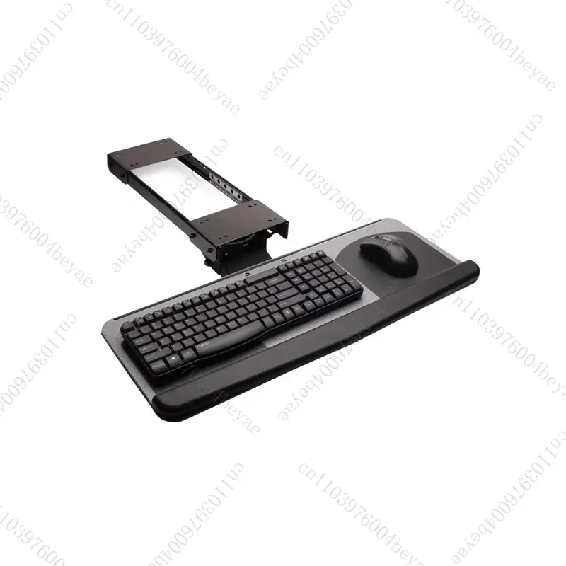 

Ergonomically designed sliding-tilt XL size (635x250mm) wrist rest keyboard holder, two mouse pads cold-rolled steel,