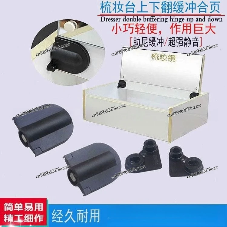 Hidden Hydraulic Buffer Hinge, Flip Cover Up and Down Cabinet Door Bearing Torque Damper Folding Hinge
