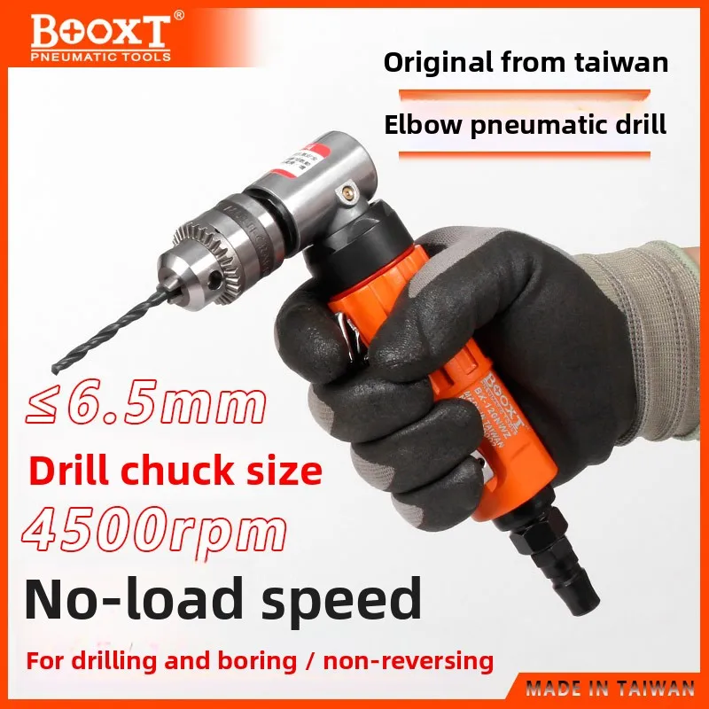 One-Way Air Drill Taiwan Booxt Original Bx-120Nwz 90-Degree Elbow Pneumatic Drill for Drilling Holes Imported 1/ 4inch