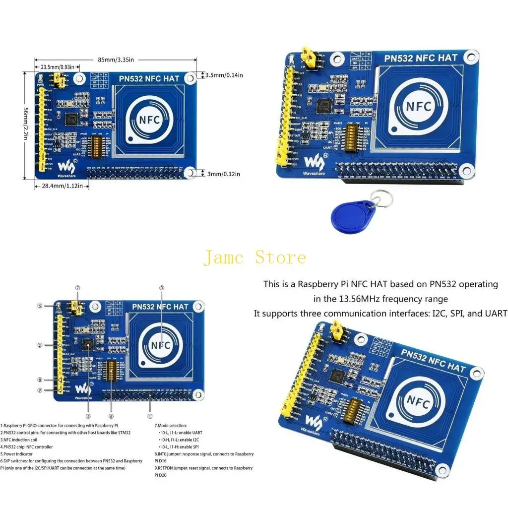 

LX0B Связь ближнего радиуса действия поддерживает различные карты RFIDNFC 3,3 В/5 В, 13,56 МГц PN532