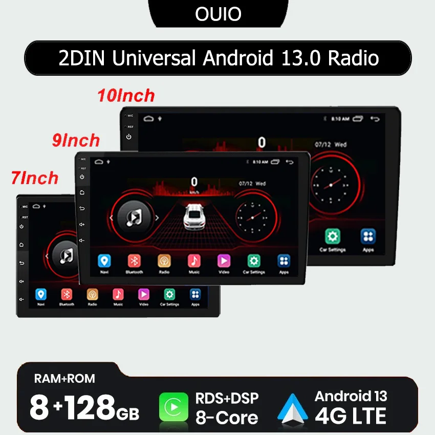 

7"/9"/10" Android 13 Universal navigation Car Radio Android auto Carplay 2 Din GPS Car Audio Automotive Multimedia Player 2 DIN
