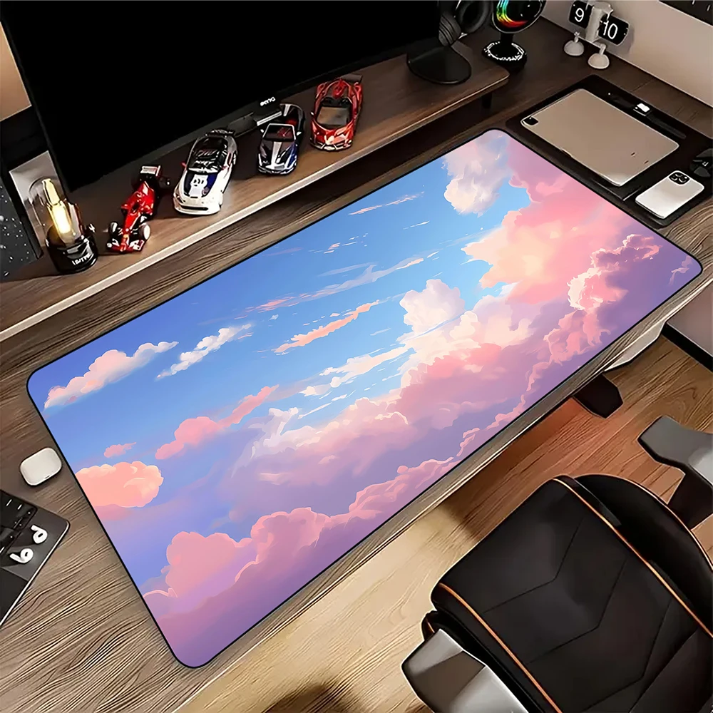 

Cloud Art Mouse Pad Pink Sky Space Mouse Pad Computer Gaming Mousepad Keyboard Pads Large Table Carpet Rubber Mouse Mat Desk Mat