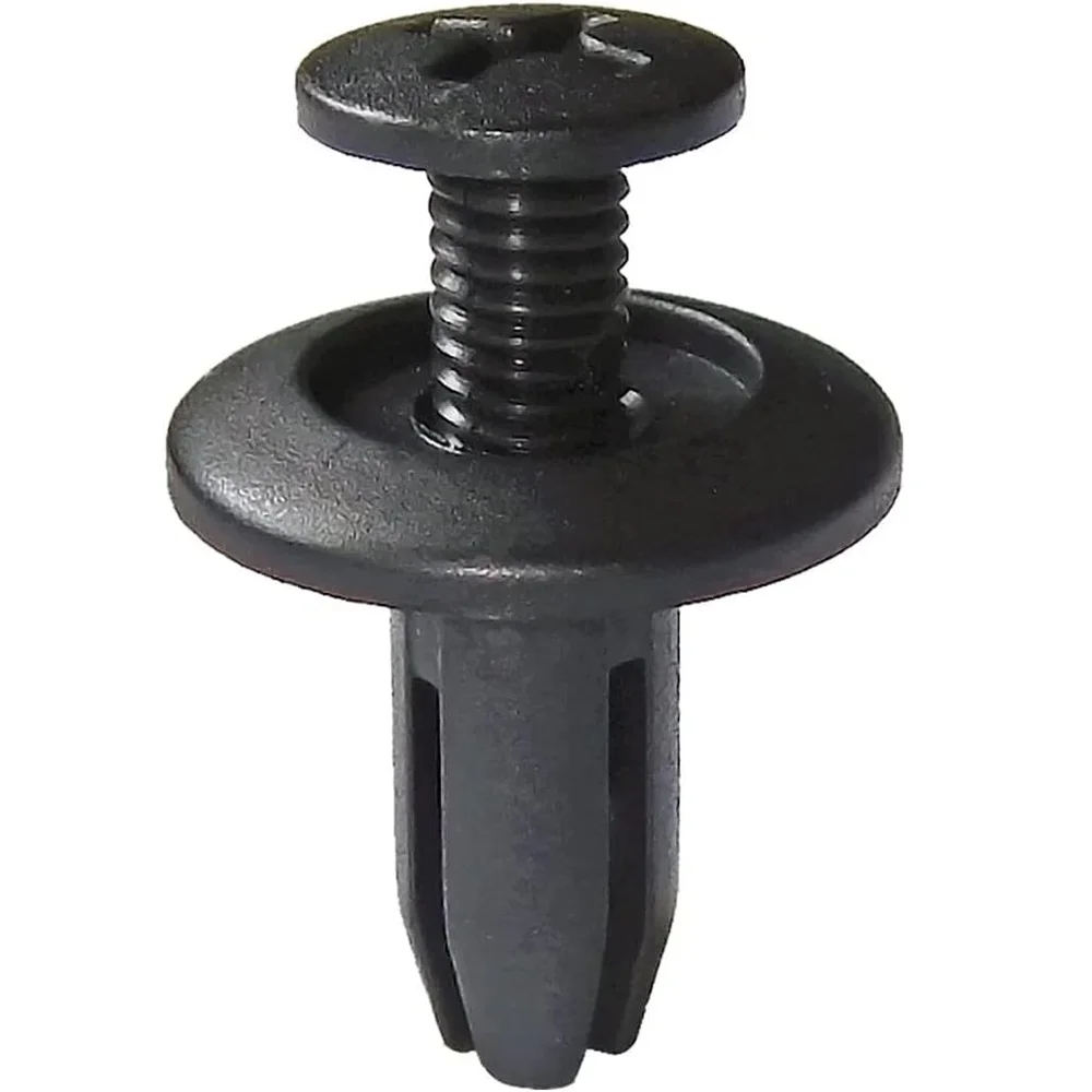 100Pcs Car Plastic Rivets 6mm Hole Dia Fastener Fender Bumper Push Pin Clip AP
