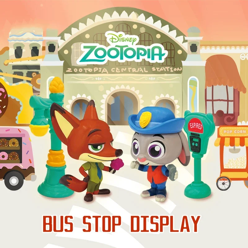 

Kawaii Disney Nick Judy Lightning Zootopia Bus Stop Blind Box Cute Mannequin Ornament Fun Assembly Blind Box Kid's Birthday Gift