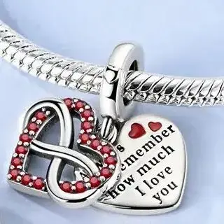 

925 Sterling Silver Pendant Heart Love Unlimited fit Original Charms Bracelet Diy Fashion Jewelry Gift