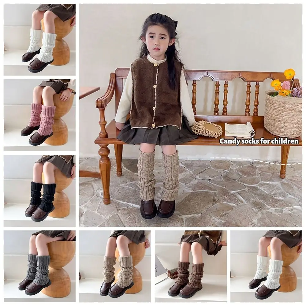 

Japanese Style Children's Twist Leg Warmers JK Harajuku Knitted Leg Cover Lolitas Long Stockings Ballet Guards Socks Children's