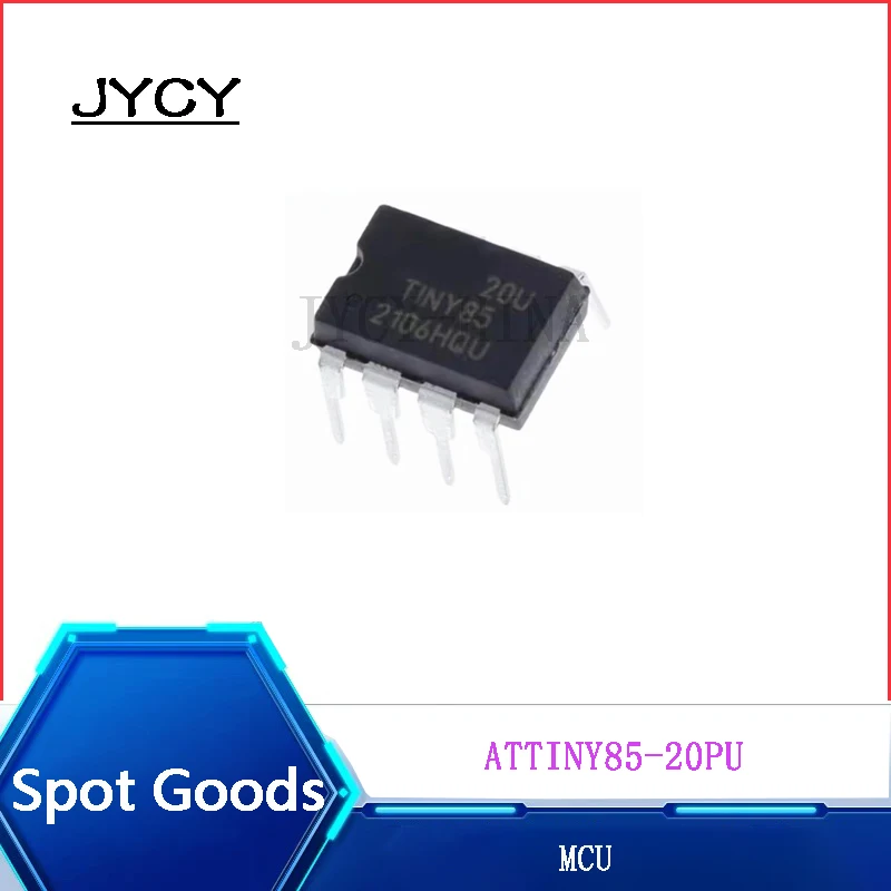 1pcs/lote ATTINY85-20PU  Original stock TINY85 20U DIP-8 MCU  GPIO 6