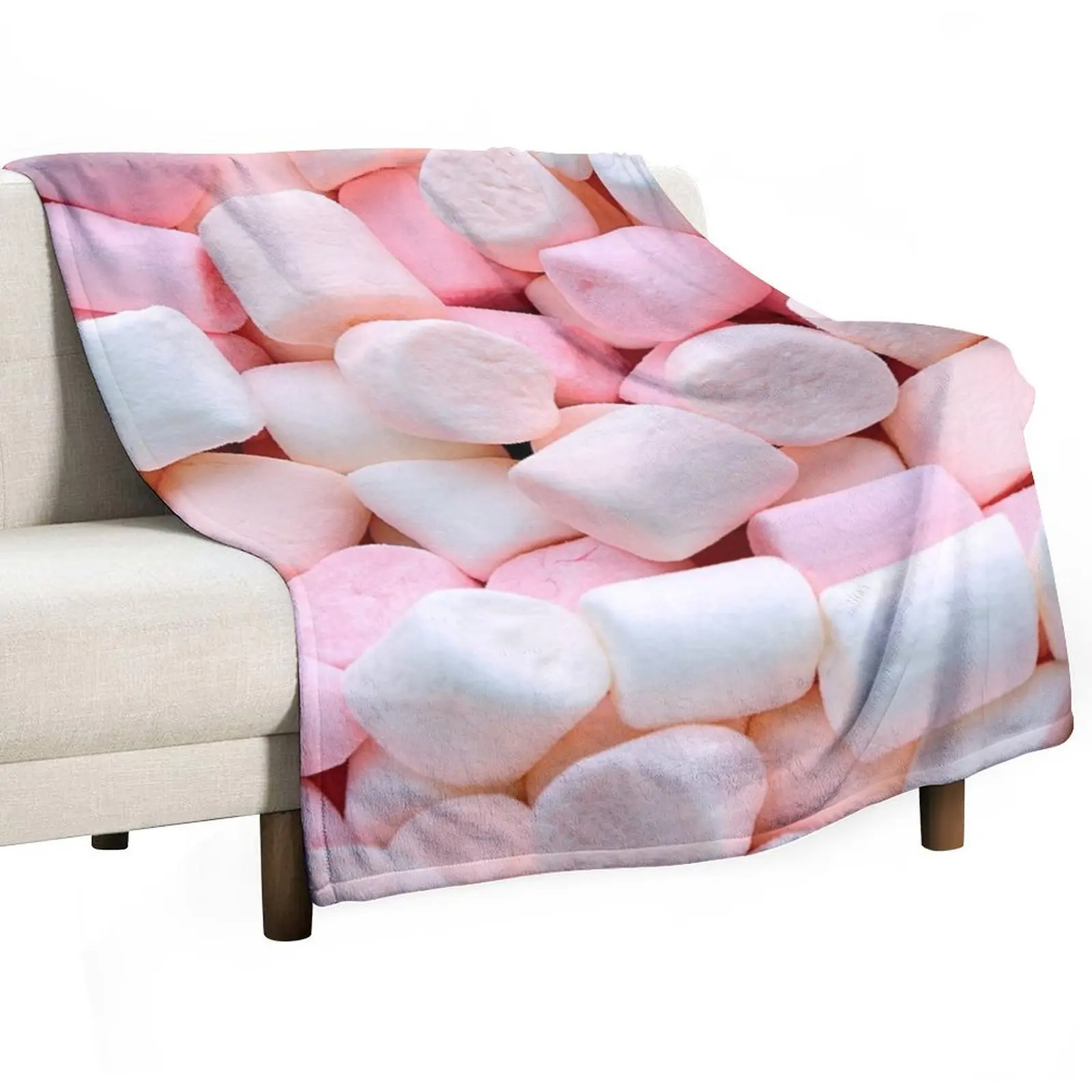 

Cute and Marshmallows Throw Blanket Flannel Fabric Decoratives Bed Hair Blankets
