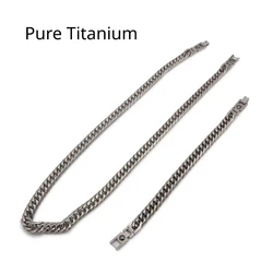 Ultra Light 8mm Pure Titanium Cuban Link Chain Necklace for Men Designer Anti-Allergy Skin-Friendly Titanium Chain Necklaces