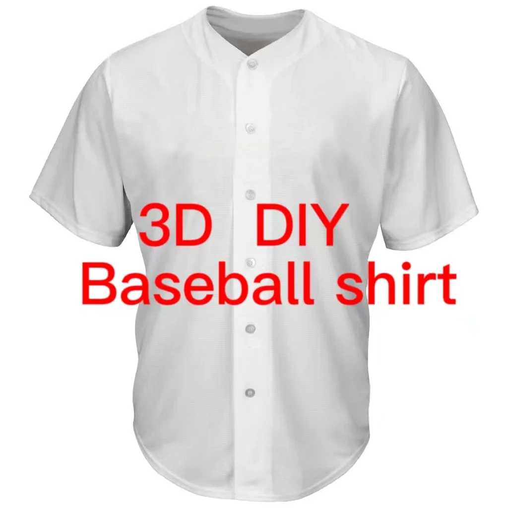 Homens e Mulheres 3D Impresso Baseball Shirt, Criar Seu Próprio Projeto Do Cliente, Animação Fotos, Estrelas, DIY Logos