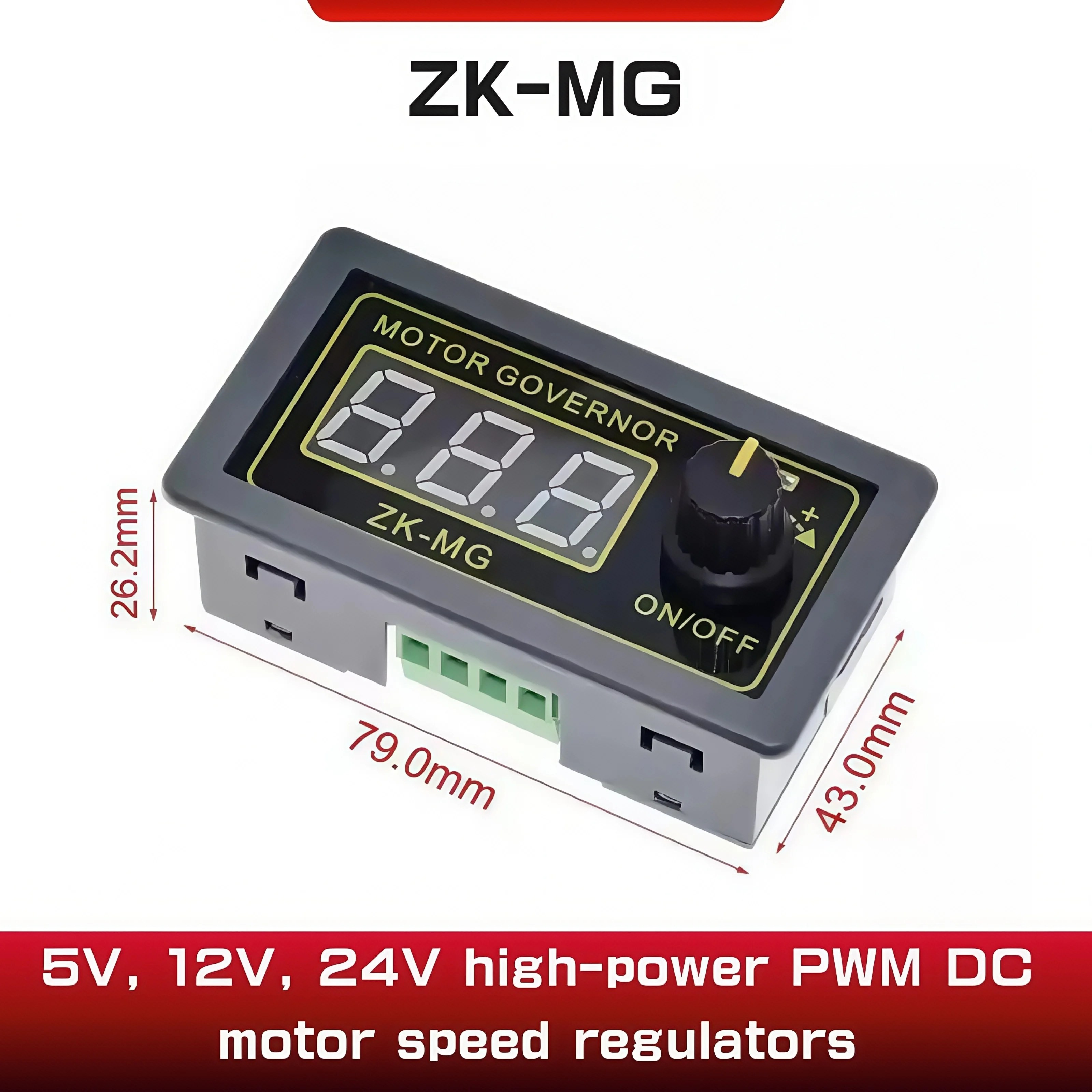 1pc ZK-MG Motor Governor PWM Adjustable Speed Control Module 5V12V24 MAX 15A Encoder Duty Radio Frequency Digital Display Energy