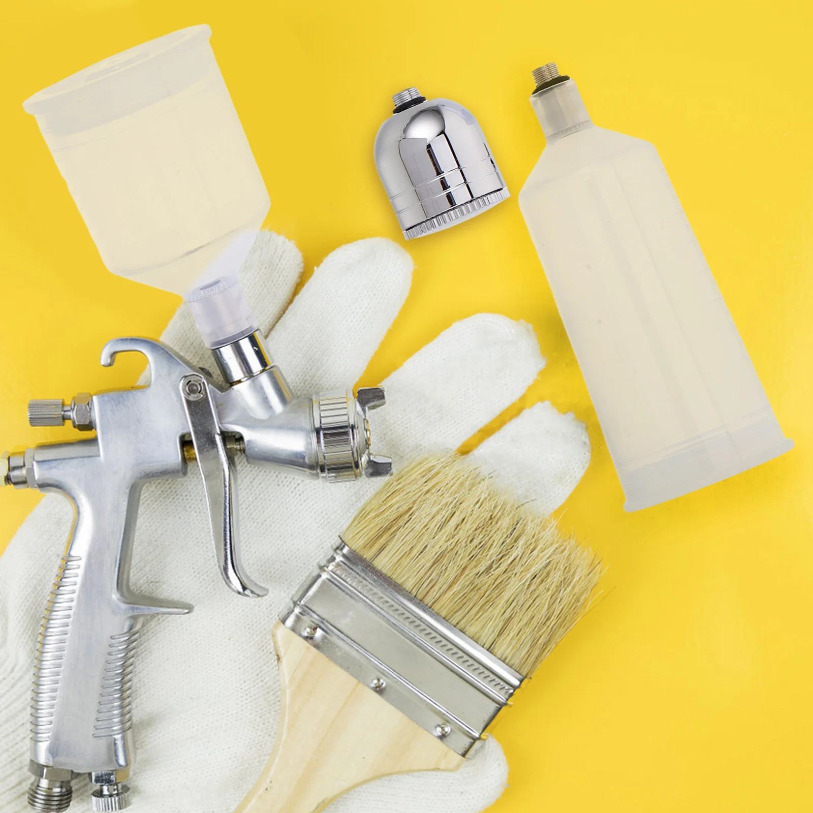 

1Set Artists Painting Supplies - Clear Plastic Airbrush Paint Container with Gravity Feed Replaceable Cup for Detailed Artwork