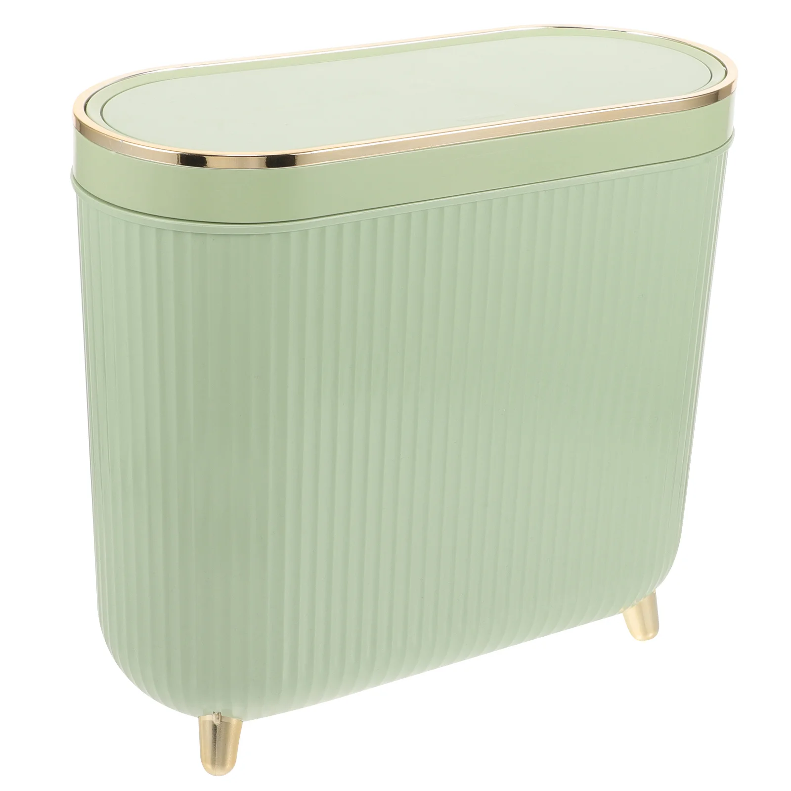 

Narrow Trash Can Light Luxury Plastic Garbage Bin Slim Bathroom Waste Basket For Kitchen Bedroom Small Space Odor Blocking