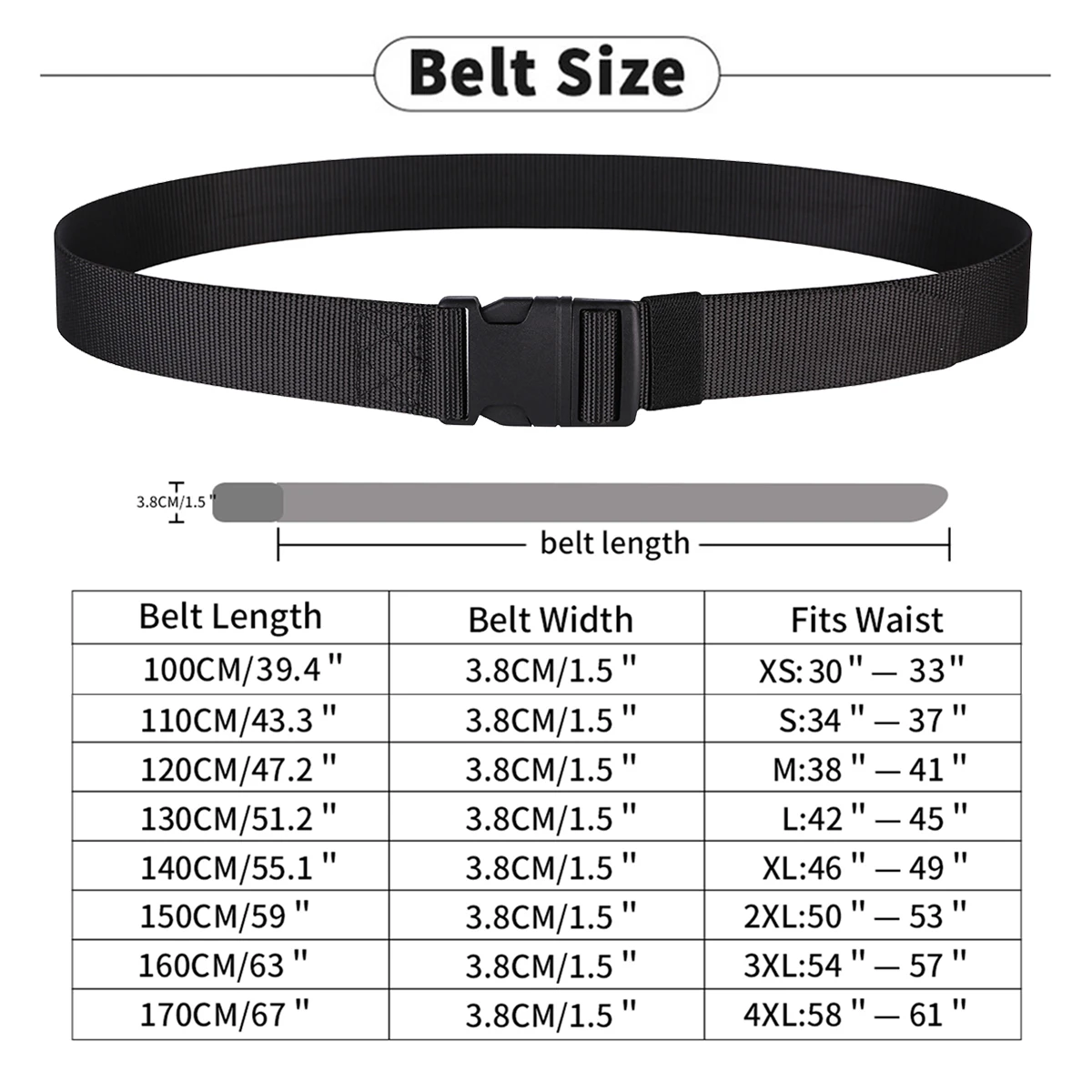 Nylon Belt Men\'s Plug Buckle Outdoor Sports Metal Free Anti-Allergy Tactical Belt Casual Belt