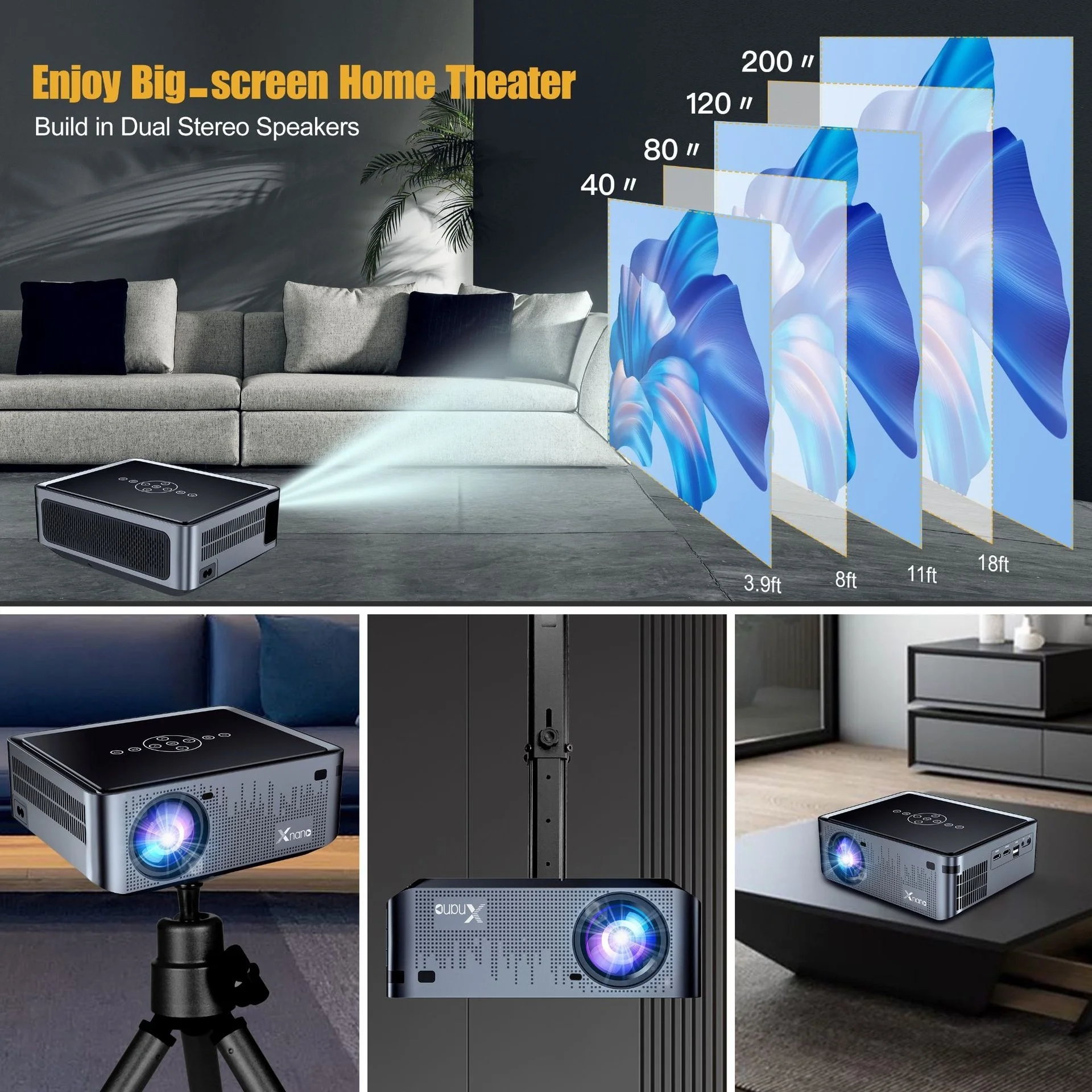 جهاز عرض XNANO بدقة 1080P أصلي - مراجعة Home Cinema Led Projector وسعره