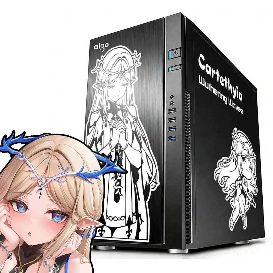 

Cartethyia Wuthering Waves Anime PC Case Stickers, ATX Mid Tower Chassis Decor Decals, Waterproof Vinyl Skin, Easy Removable