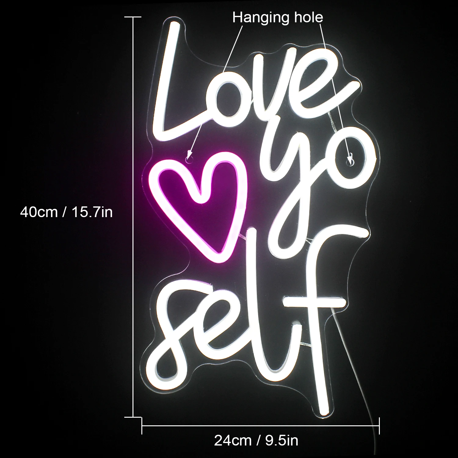 Ineonlife Love Yourself Custom Neon Light USB Powered Acrylic LED Wedding Party Club Dining Room Home Shop Wall Decor Gift Lamp