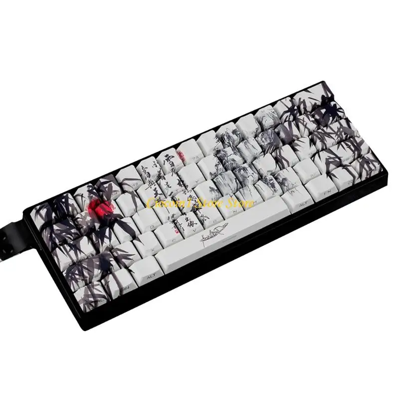 A3PC 60 ٪ 68 ٪ ANSI ISOS Layout PBT Keycaps Original Profile with Bamboos Forest Artor For 61/64/68 Mechanical Boards #4