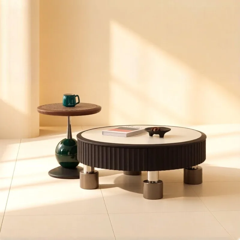 Italian minimalist coffee table combination modern simple living room household small apartment high-end microcrystalline stone