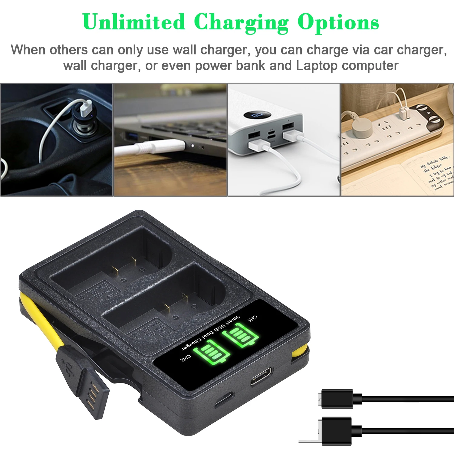 ENEL15 EN-EL15 شاحن بطارية لنيكون D500 D600 D610 D750 D7000 D7100 D7200 D800 D800E D810 D810A 1v1 LCD شاحن