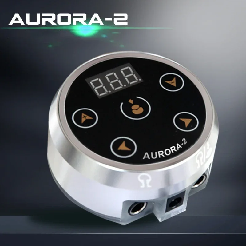 Новый профессиональный мини-блок питания для татуировки AURORA II с цифровым ЖК-дисплеем и адаптером питания для катушек и роторных машин для