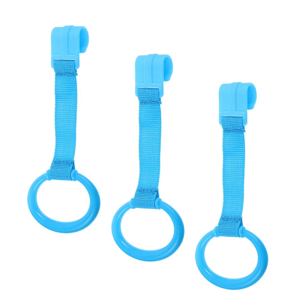

3 Pcs Playpen Handles for Baby Toddler Pull Ring Beds Walking Assistant Rings Standing Support Blue Ribbon Crib