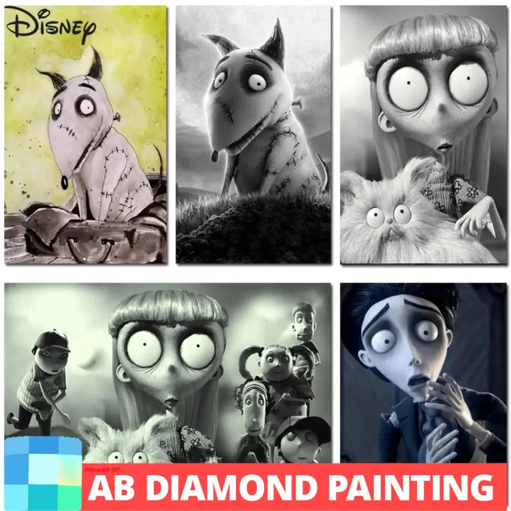 AB Frankenweenie Diamond Painting Classic Horror Cartoon Movies Embroidery Mosaic Handicrafts Rhinestones Home Decor