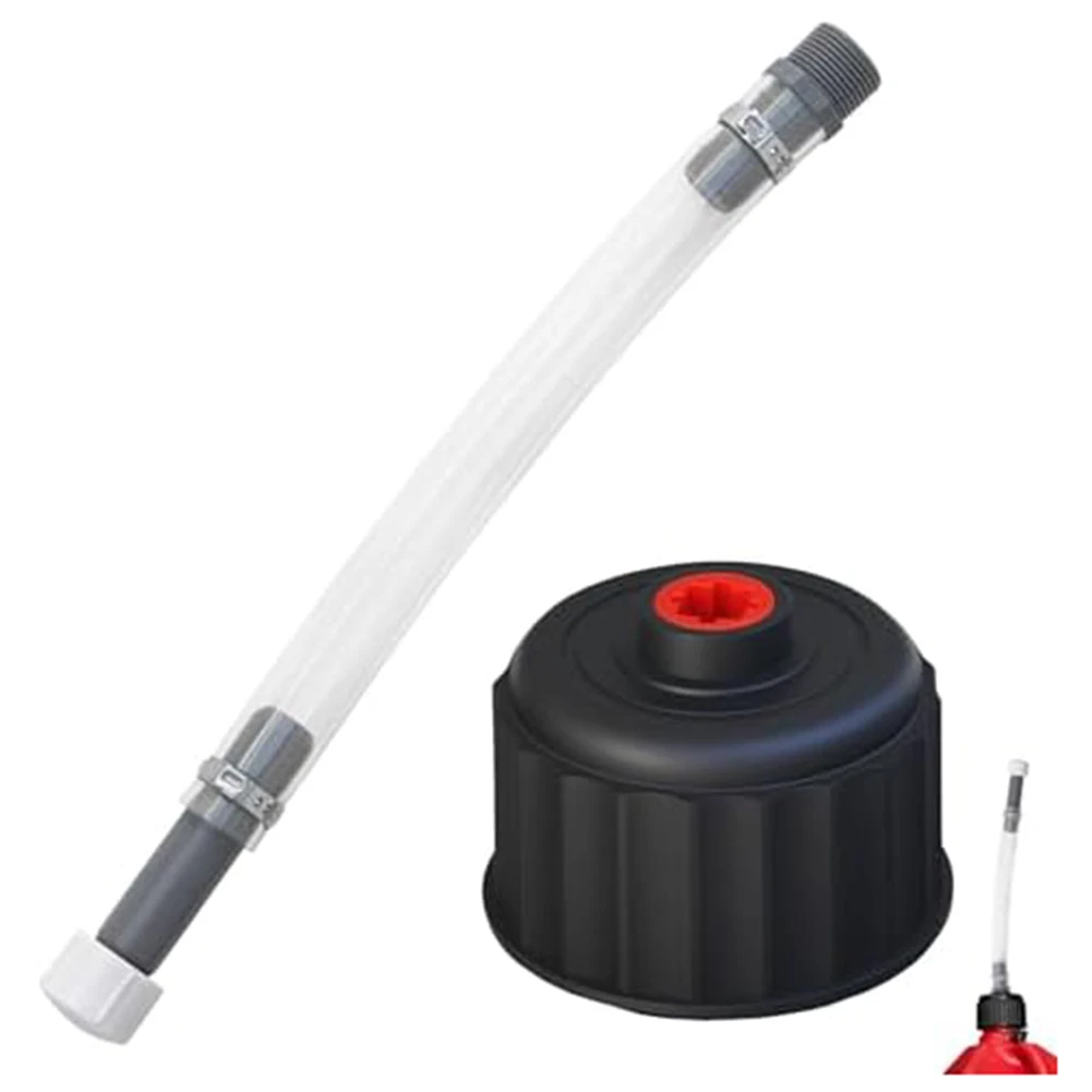 2Pcs Racing Fuel Jug Complete Kit PVC Fuel Hose For 5/5.5 Gallon Racin Fuel Cans Fuels Replacement Jug Cap With Hose Accessories