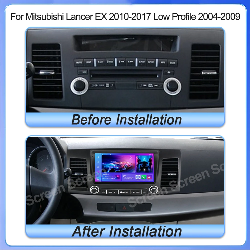 Android 16 Car Radio For Mitsubishi Lancer EX 2010-2017 Low Profile 2004-2009 Video Player Multimedia GPS Carpla Navigation 2Din