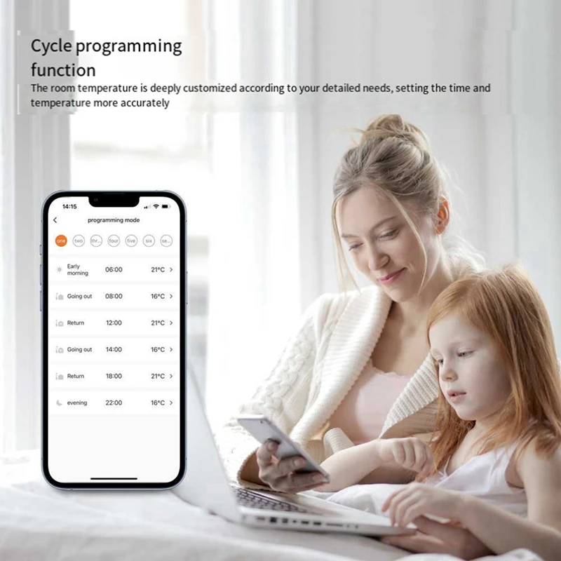 1 PCS Tuya Zigbee Thermostatic Radiator Valves White Plastic App Control Heating Thermostat Temperature Controller