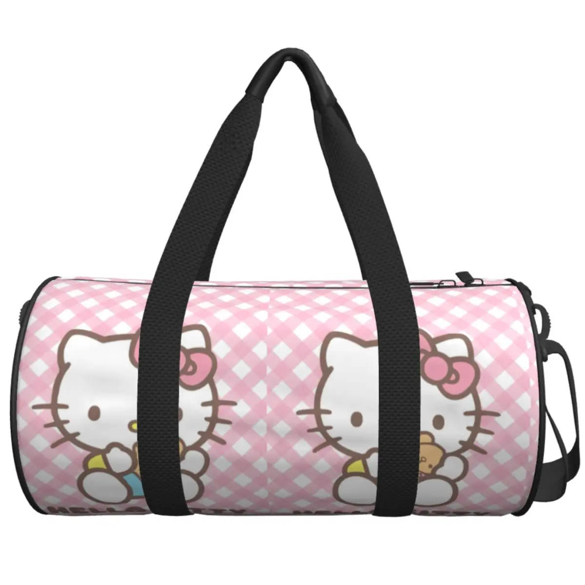 

Travel Bag Kawaii Hello Kitty Gym Bag Cute Cartoon Weekend Sports Bags Large Training Handbag Funny Fitness Bag For Men Women