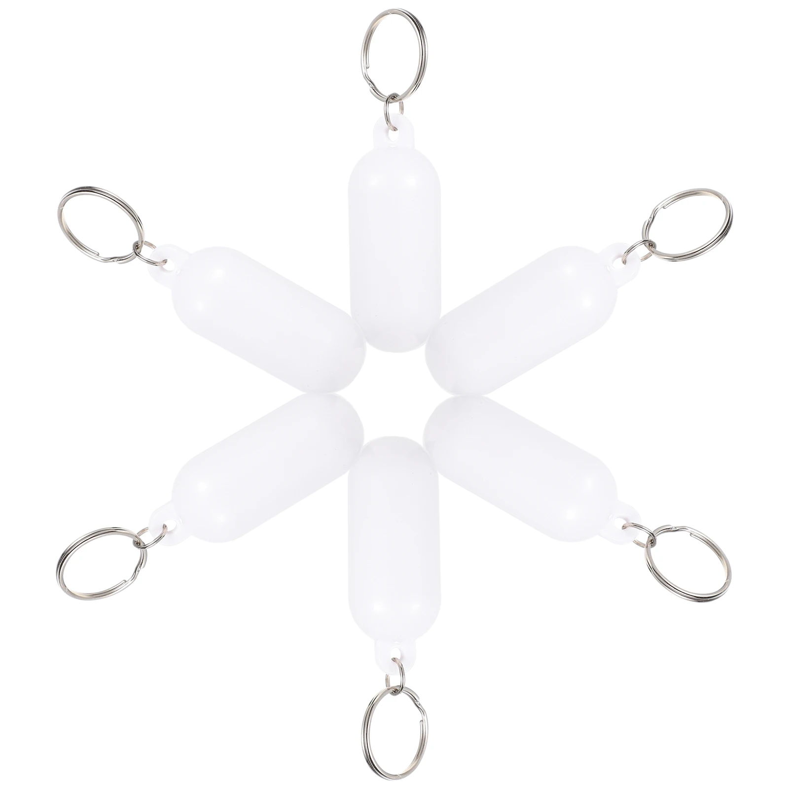 

6 Pcs Work Backpack Anti-sinking Keychain Boat Keyring Floating Keychains Fob Buoyant White Pendant
