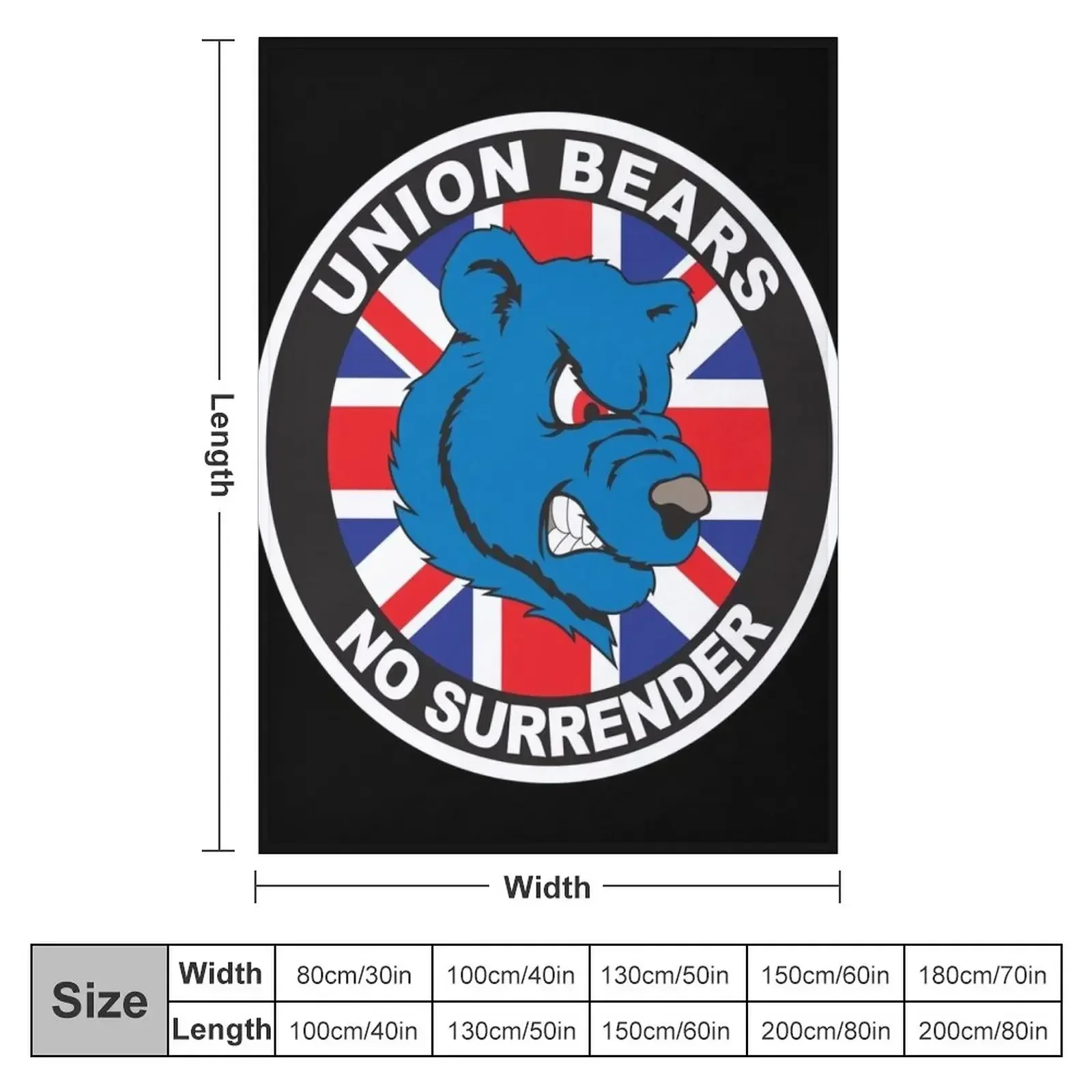 Union Bears - Rangers Throw Blanket Thins Flannel Fabric warm for winter Weighted Blankets