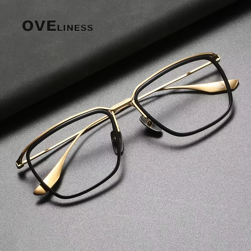 

Pure Titanium Glasses Frame Men 2025 EyeGlasses for Men Square Eyeglasses Frame male full Eyewear Spectacles