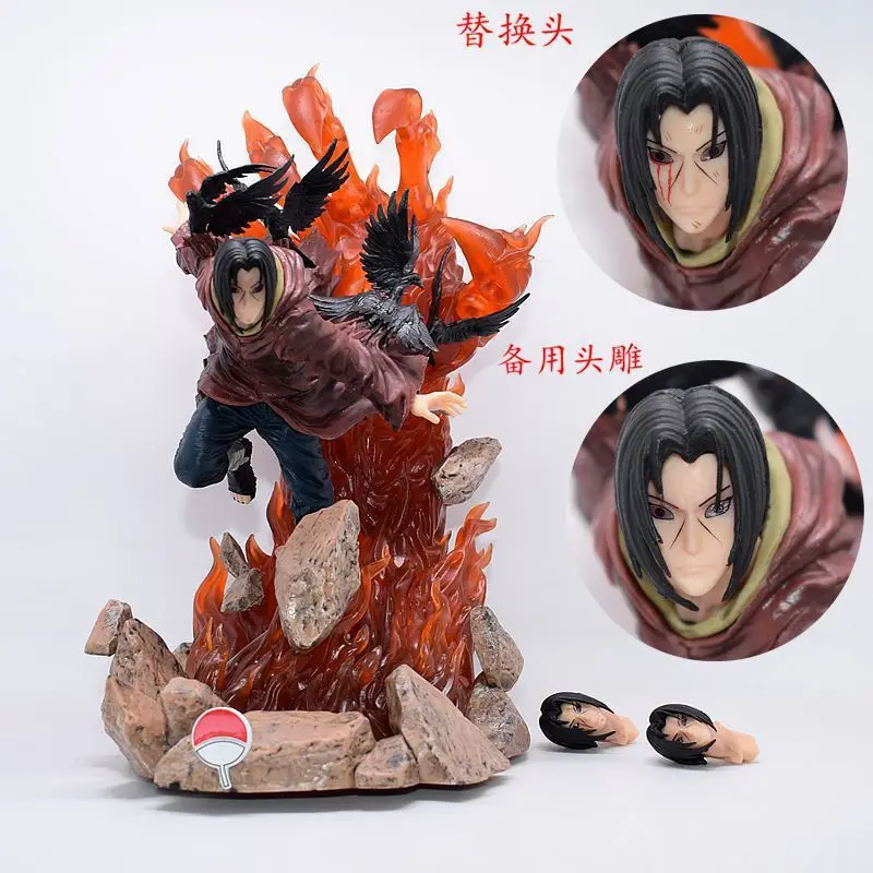 

Аниме экшн-фигурка Наруто, 30 см, Uchiha Itachi, сменные, с тремя головками, ручная работа, статуэтка детской комнаты