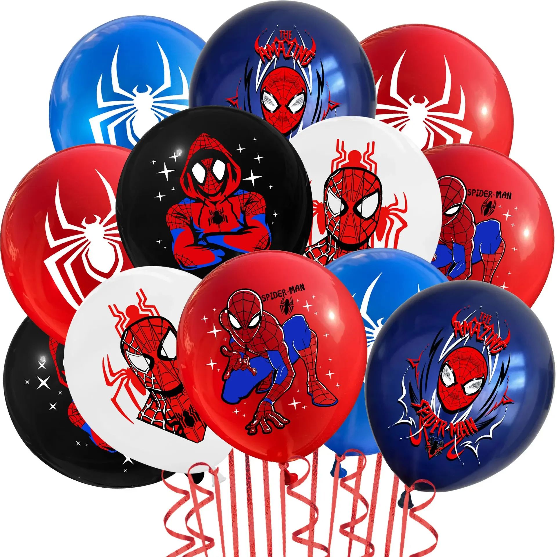 10 pièces dessin animé araignée thème 12 pouces ballons en Latex Air Globos garçons décorations de fête d'anniversaire enfants bébé douche fournitures de fête