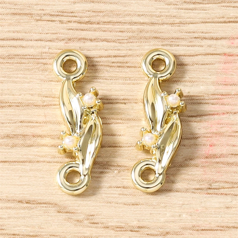 5 Stück niedliche gold- und silberfarbene Metall-Anhänger in Baumblattform für die Schmuckherstellung, DIY-Armbänder, Halsketten, handgefertigte Bastelbedarf – Detail 5