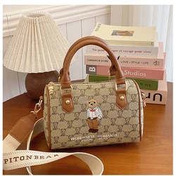 Beibaobao Women's Bags 2024 Summer Cartoon Bear Pattern Single Shoulder Bag Daily Commuting Pillow Bag Small Handbags Crossbody